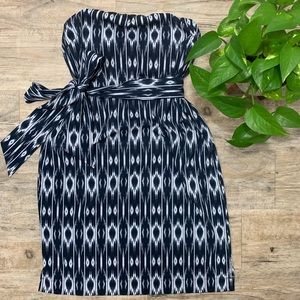 Athleta Ikat Strapless Anywhere Tube Bow Dress